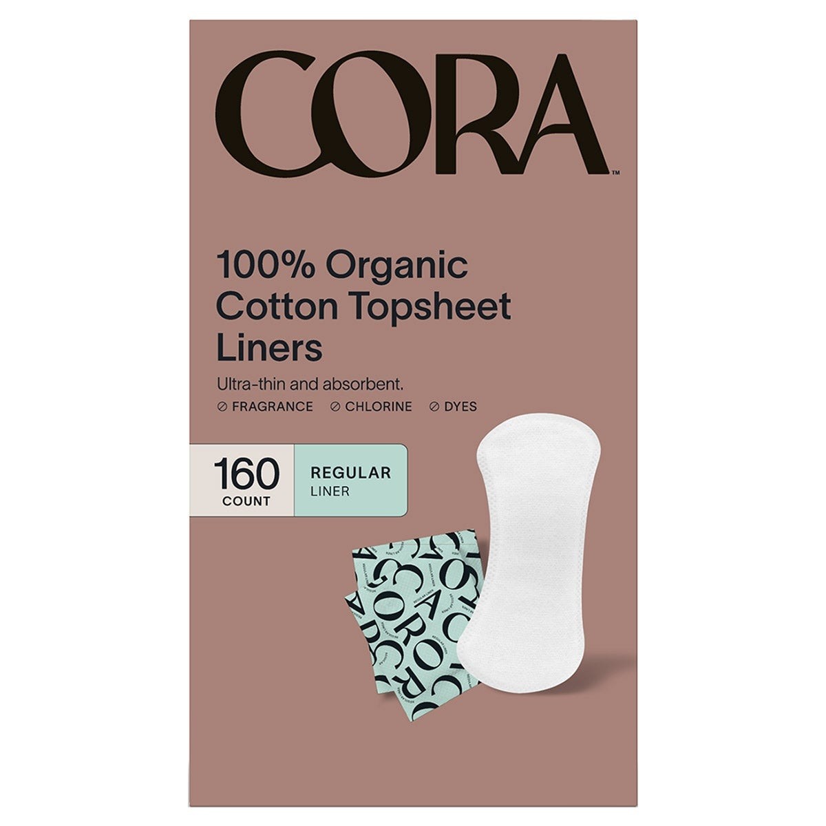 Cora 100% Organic Cotton Topsheet Liners, 160 Count