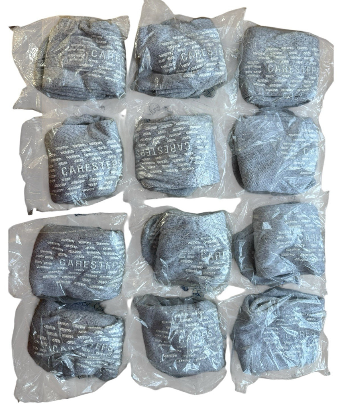12 Pairs Gray CareSteps Hospital Slipper Socks Single Tread Non-Slip – XL