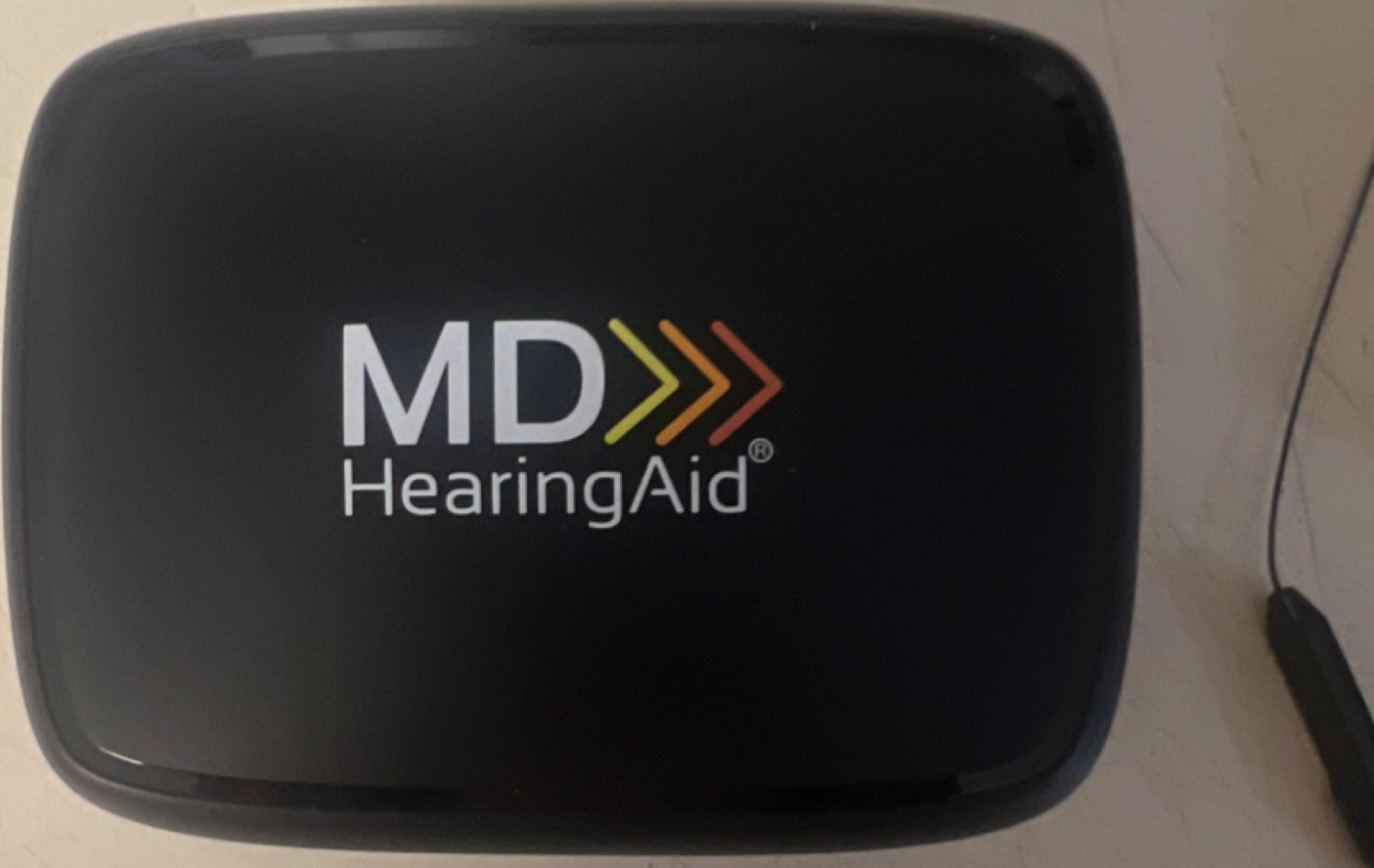MD HearingAid Beige BTE Hearing Aids Pair w/ Case, USB Cable & Power Adapter