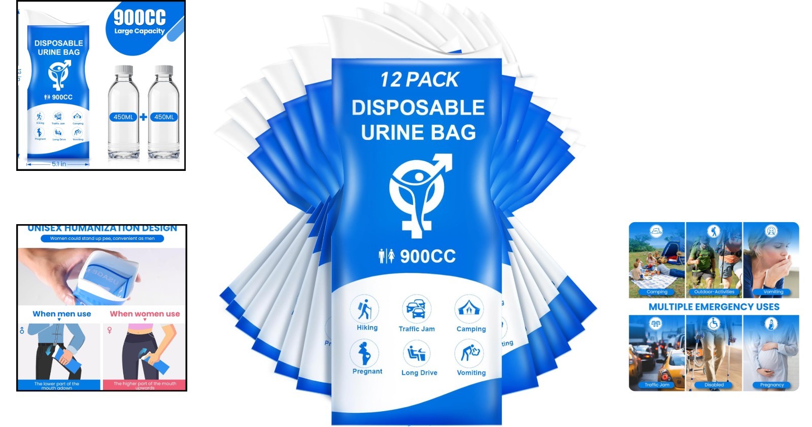 Comfortable Disposables Urine Bags for Camping Road Trips