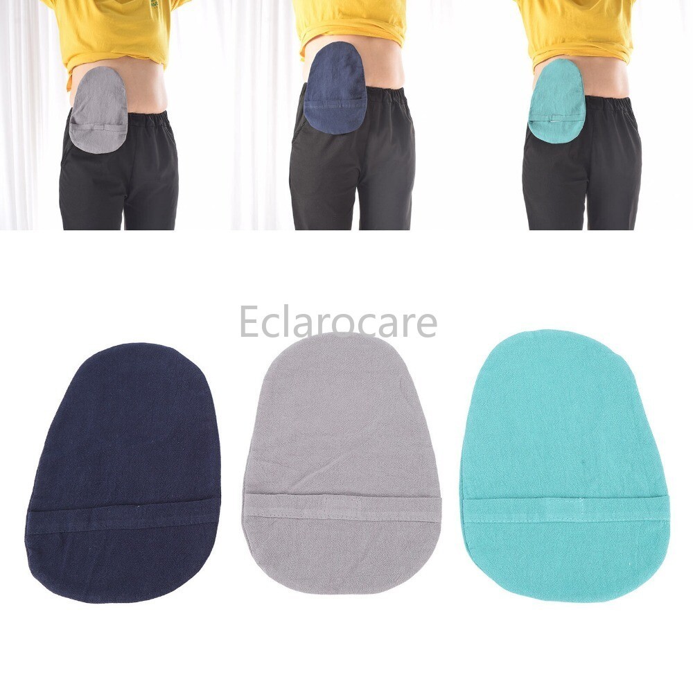 3x Ostomy Bag Covers Washable Ostomy Shower Cover Stretchy Stoma Coat Detachable