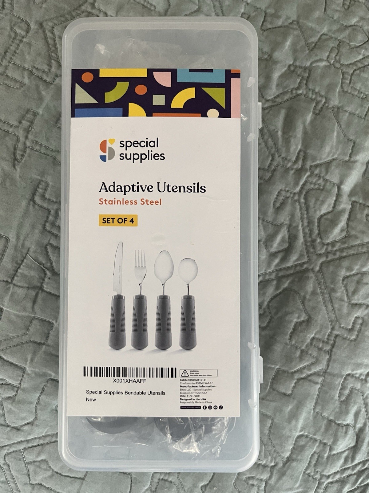 Special Supplies Adaptive Utensils Stainless Steel Knife Fork Spoon 4 Piece Set