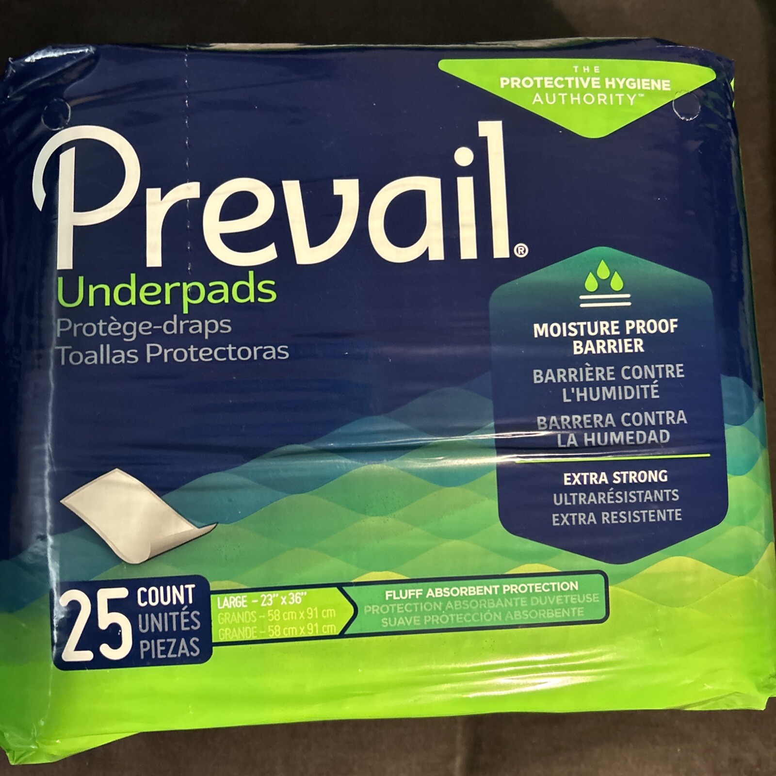 100 Ct- Prevail Underpads Large Extra Strong Fluff Incontinence