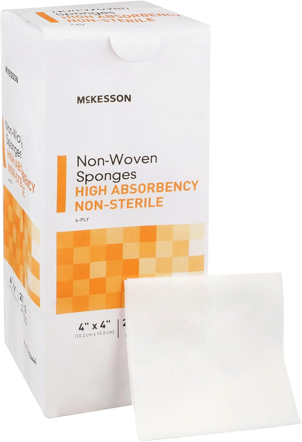 McKesson Non-Woven Sponges, Non-Sterile, 4-Ply, High Absorbency, Polyester/Rayon