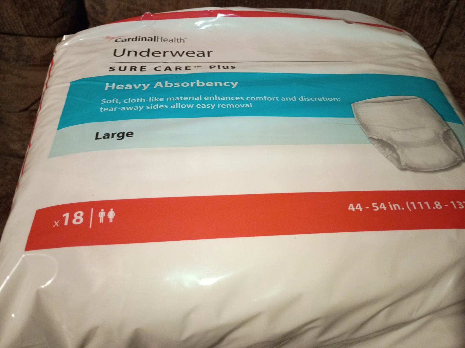 Cardinal Health Underwear Sure Care Plus Heavy Absorbency Large 72 Count “44-54”