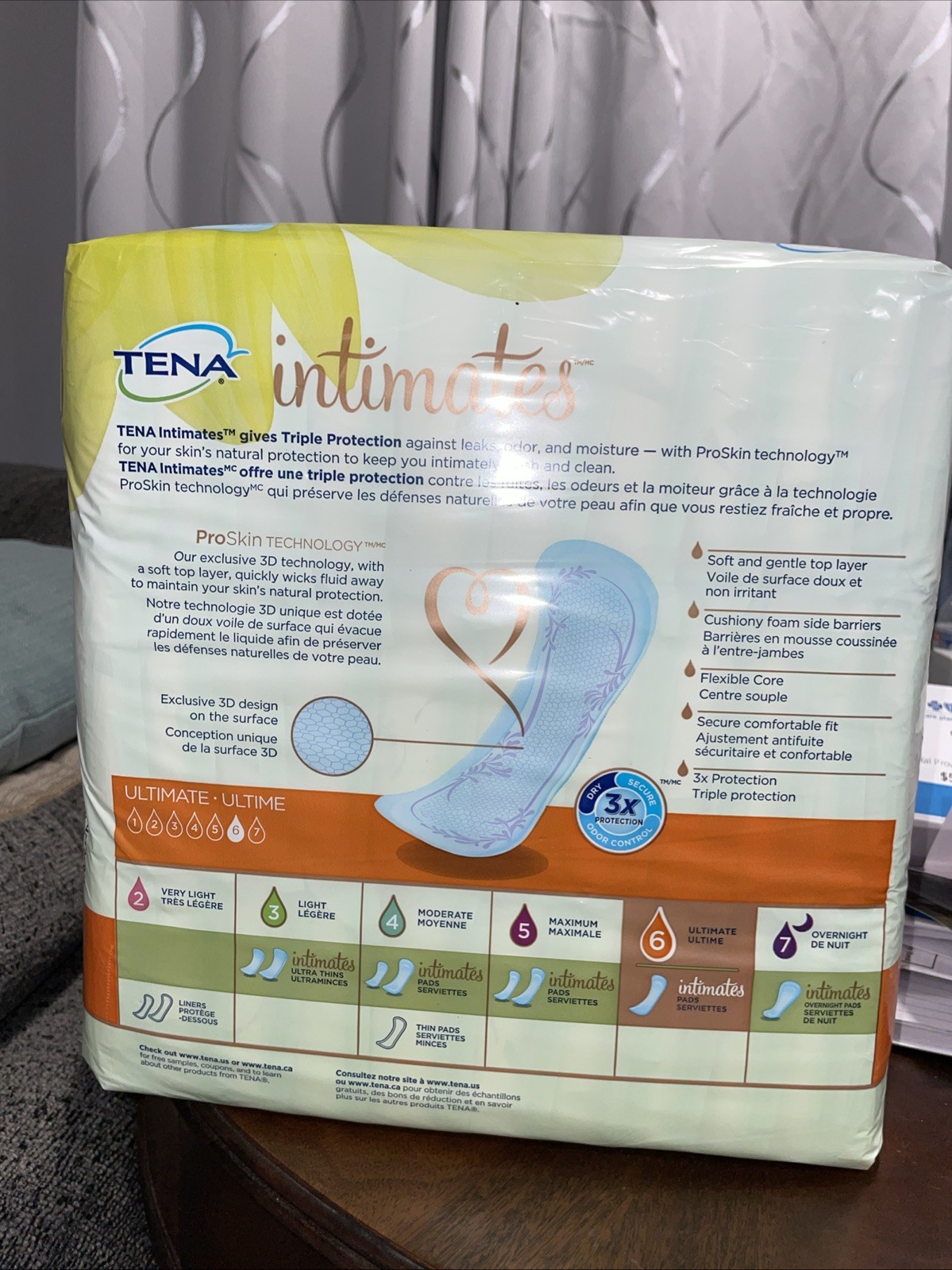 Tena Intimates Large Incontinent Pads, Panty Liners, 33 Count G