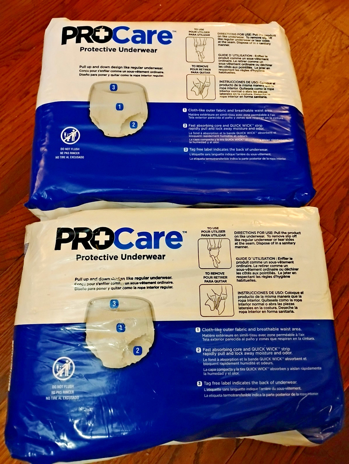 72 Procare Protective Underwear Large 44”-58” Waist (112cm-147cm) – 2 Pack of 36