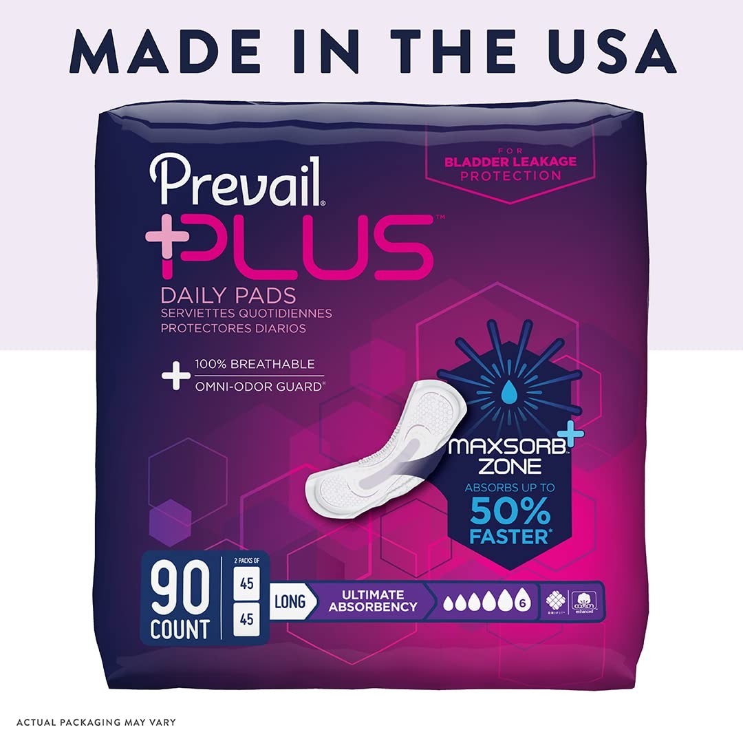 Prevail Plus | Long Length Incontinence Bladder Control Pads | Ultimate…