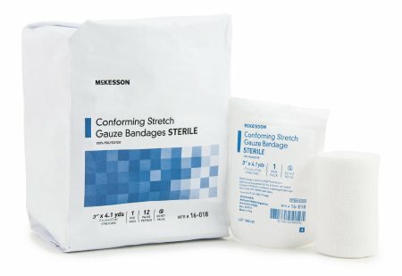 McKesson Conforming Bandage Poly Blend 3” X 4.1 Yard Roll -12/Bag