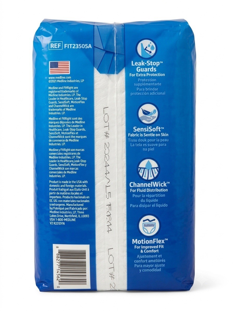 Medline FitRight Underwear Ultra, adult Large, 4 packs of 20 Incontinence