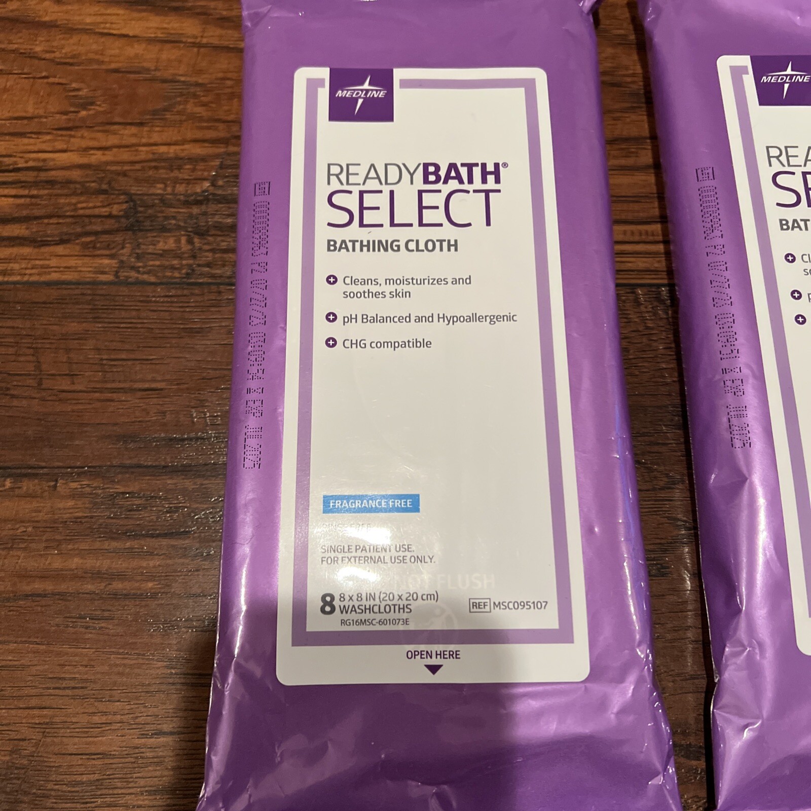 (Lot of 2) Ready Bath Select Antibacterial Bathing Cloth – 8 Washcloths Per Pack