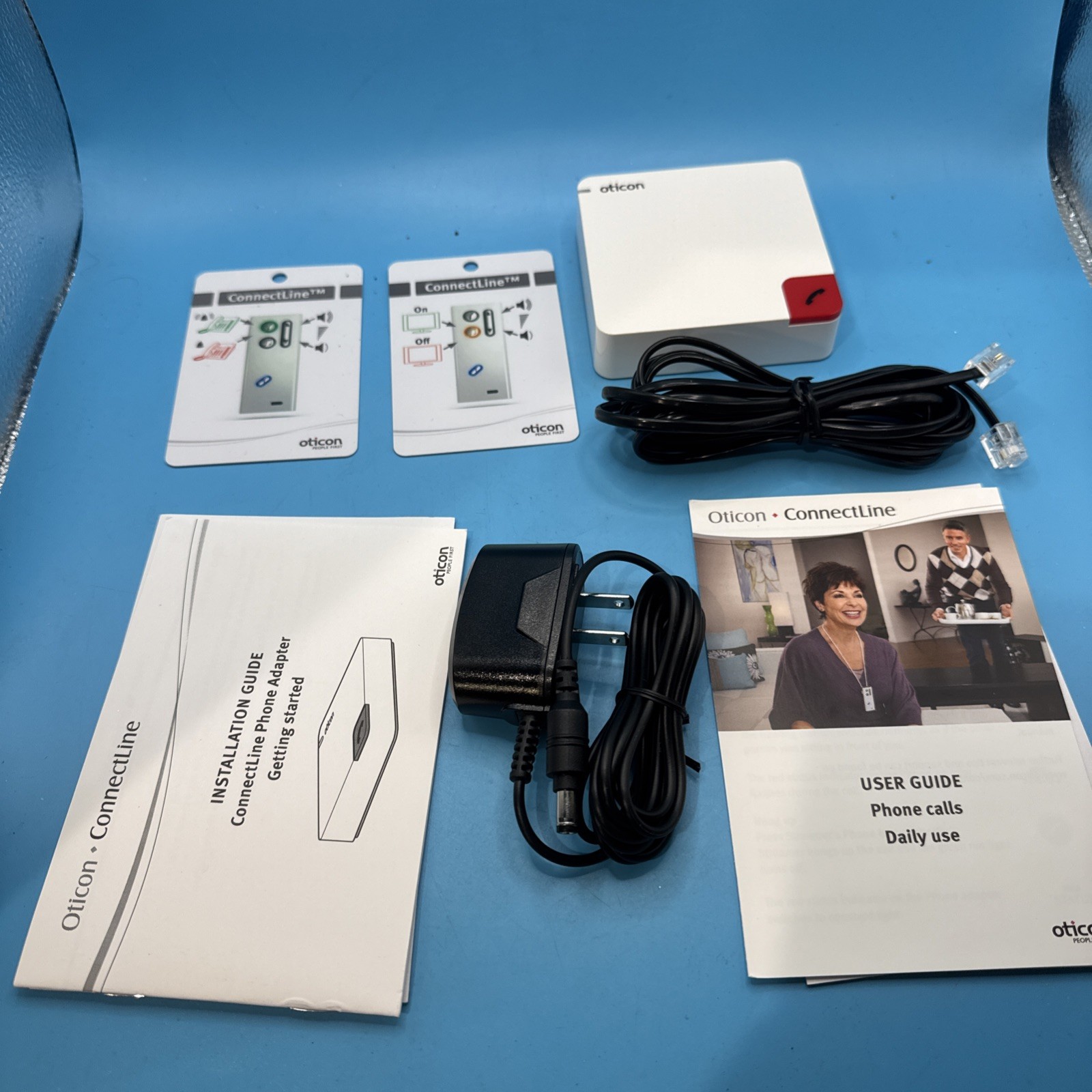 Oticon ConnectLine Phone Adapter Tele-109 Bluetooth Hearing Aid COMPLETE WORKING