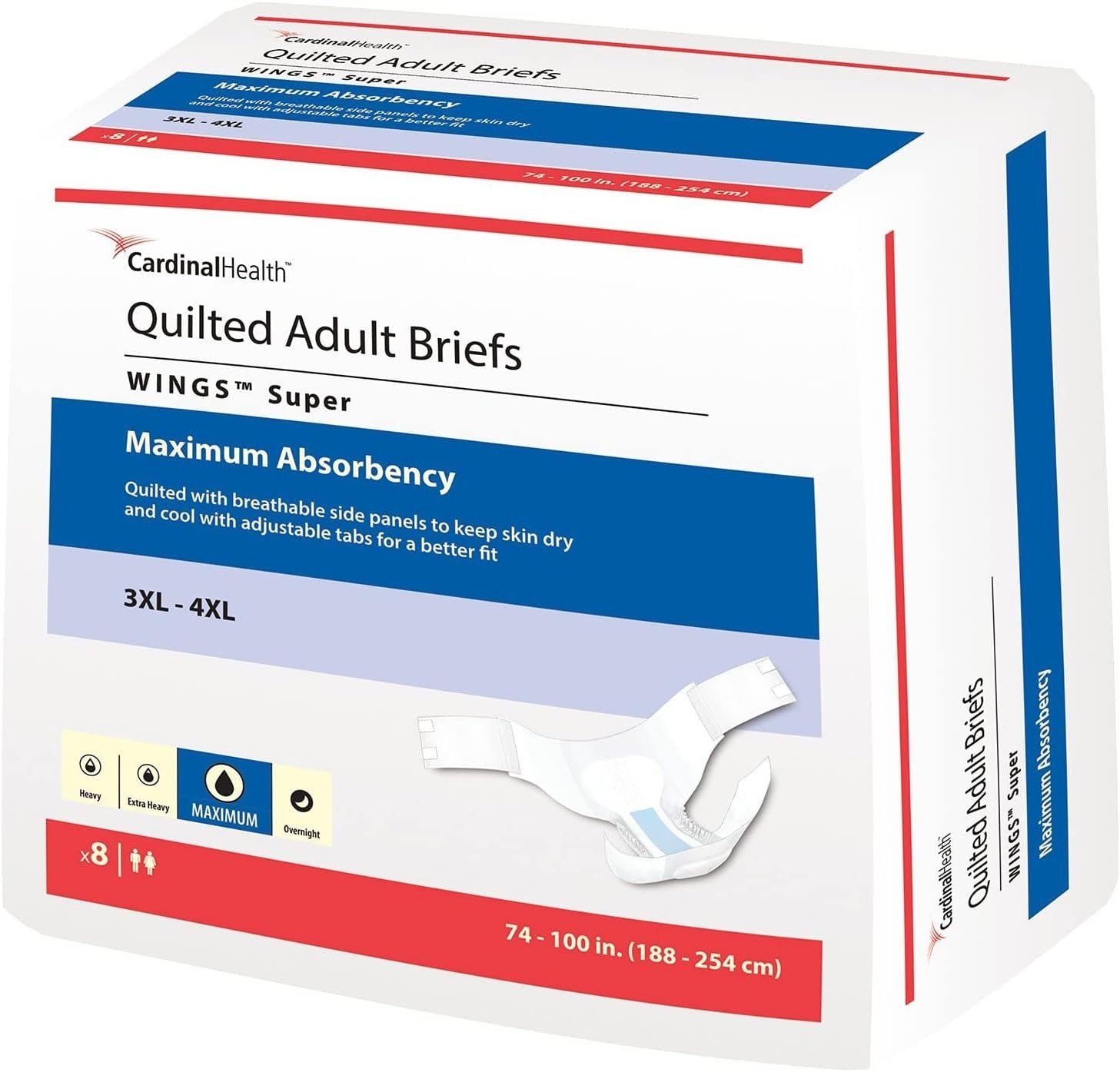 Comfort-Focused Quilted Bariatric Adult Briefs – 8 Pack with Maximum Protection