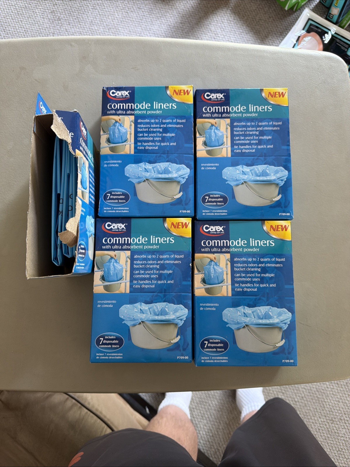 Carex Commode Blue Liners Ultra Disposable Absorbent Powder P709 4 new boxes