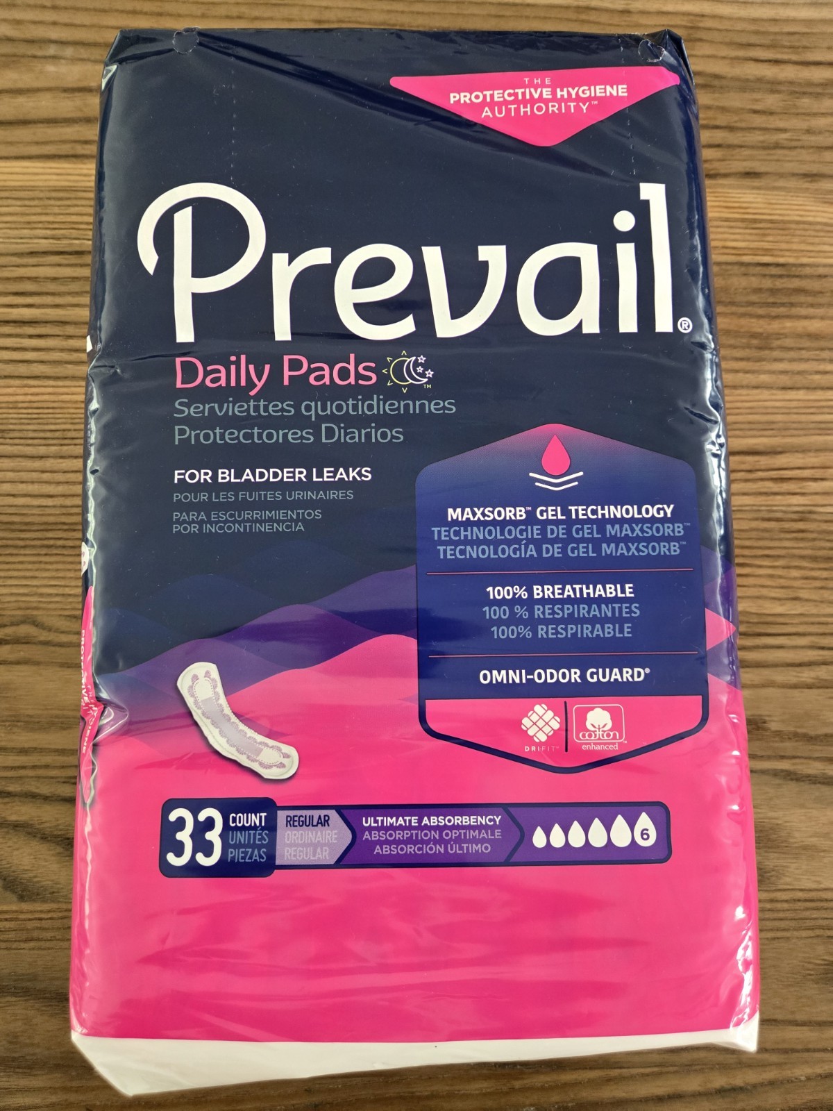 Prevail Ultimate Bladder Control Daily Pads – Pack of 33 – Discreet Shipping