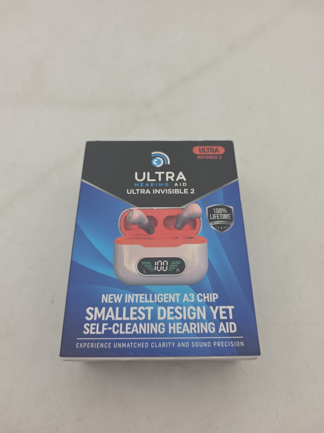 Ultra Invisible 2 Hearing Aids Rechargeable UV Case Noise Canceling