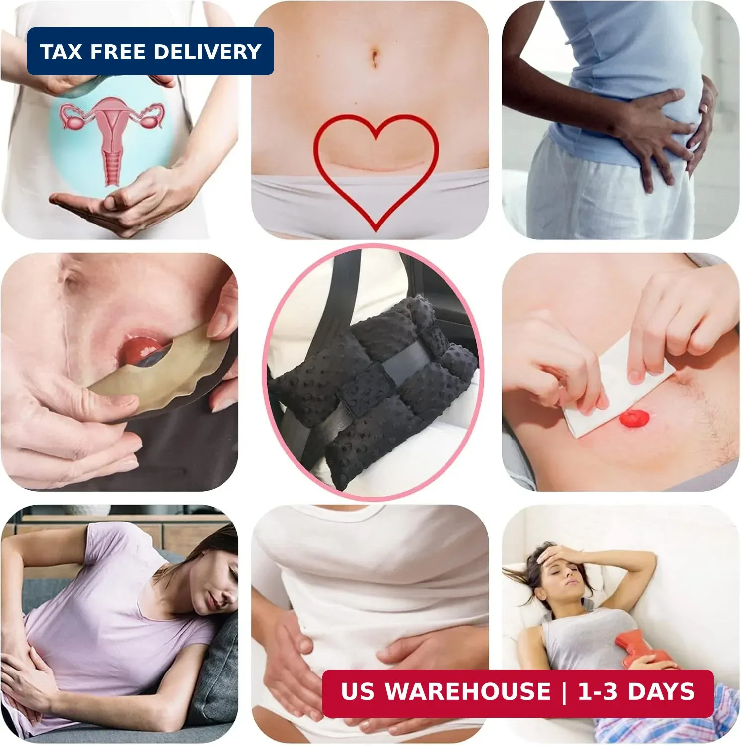 Ostomy Seat Belt Pillow Stoma Seatbelt Protector Ostomy Bag Cover Pillow for Dri
