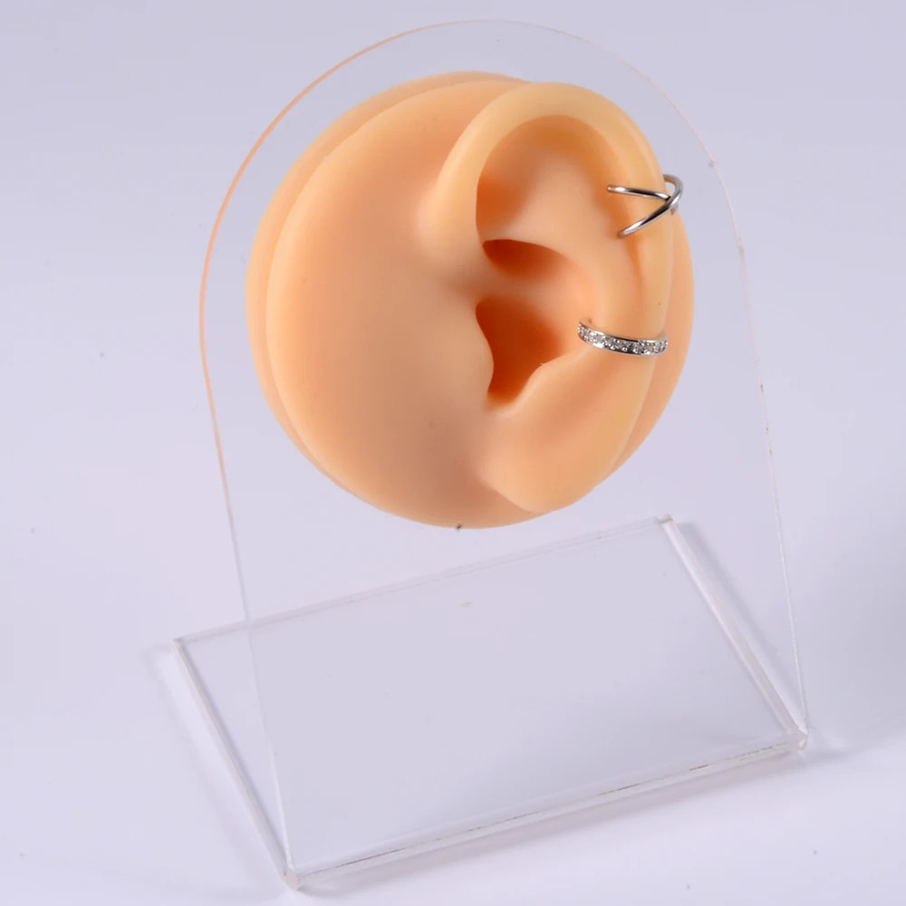Silicone Ear Model Use for Tattoo Puncture Practice Display Jewelry Tool Body Pi