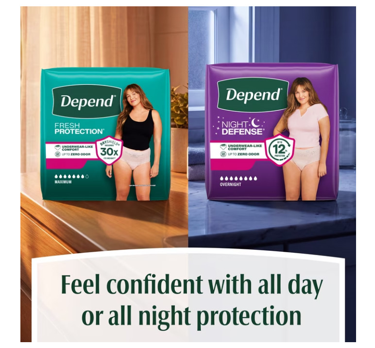 Depend Fresh Protection Women XL Incontinence Underwear 68 Ct Adult Diapers
