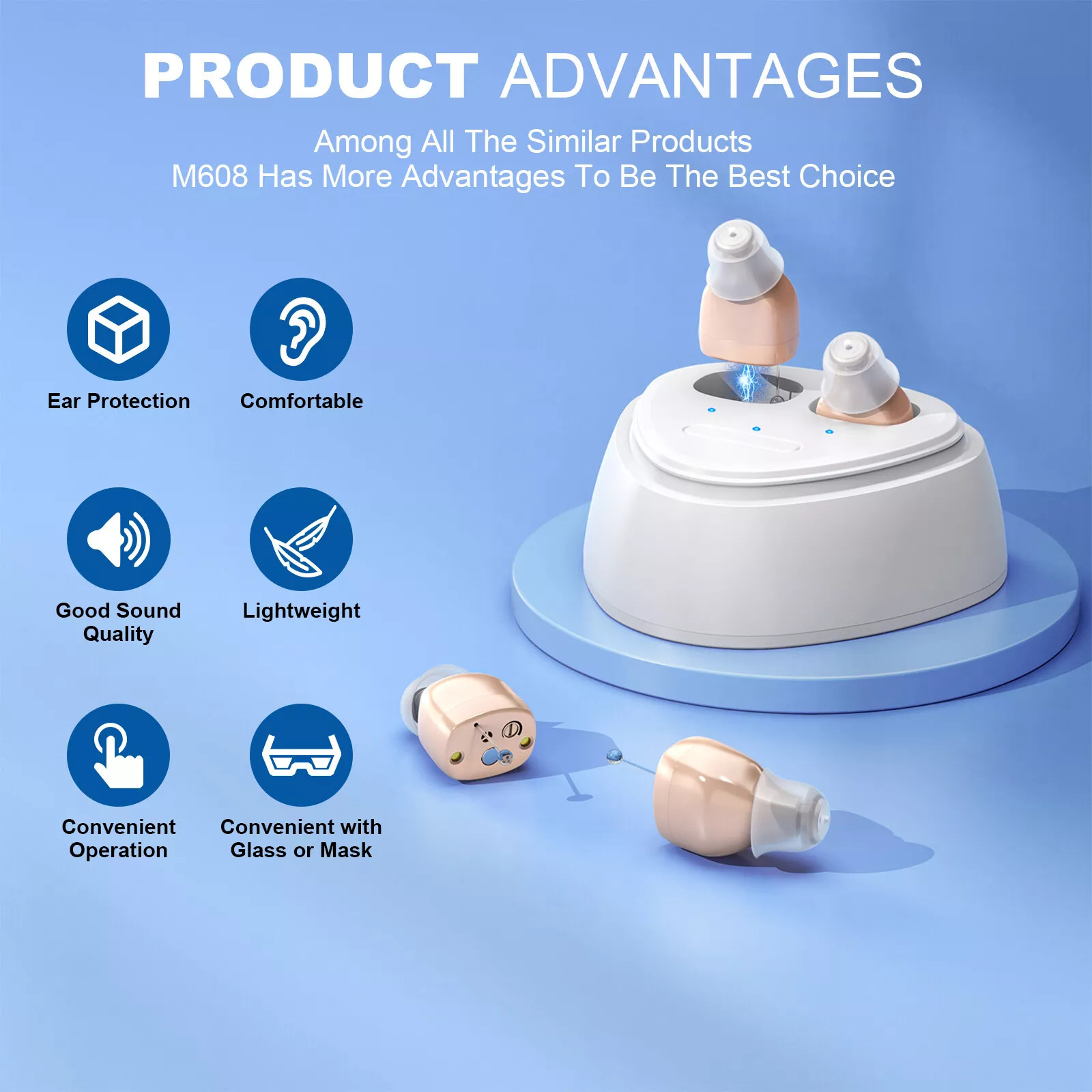 1 Pair Hearing Aids Digital Small Invisible In Ear Sound Voice Amplifier Enhance
