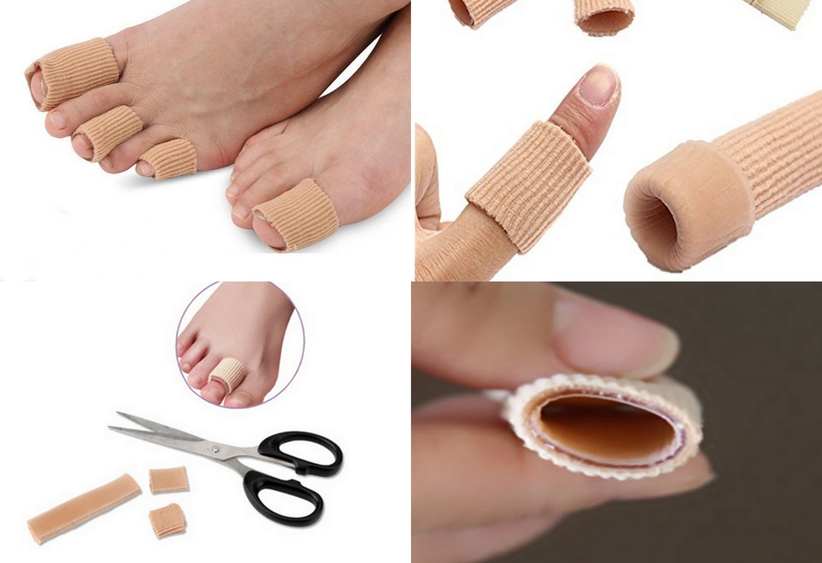 2 Gel 3″ long Finger Toe Sleeve Tubes Gel Liners to Prevent Corn Callus Blisters