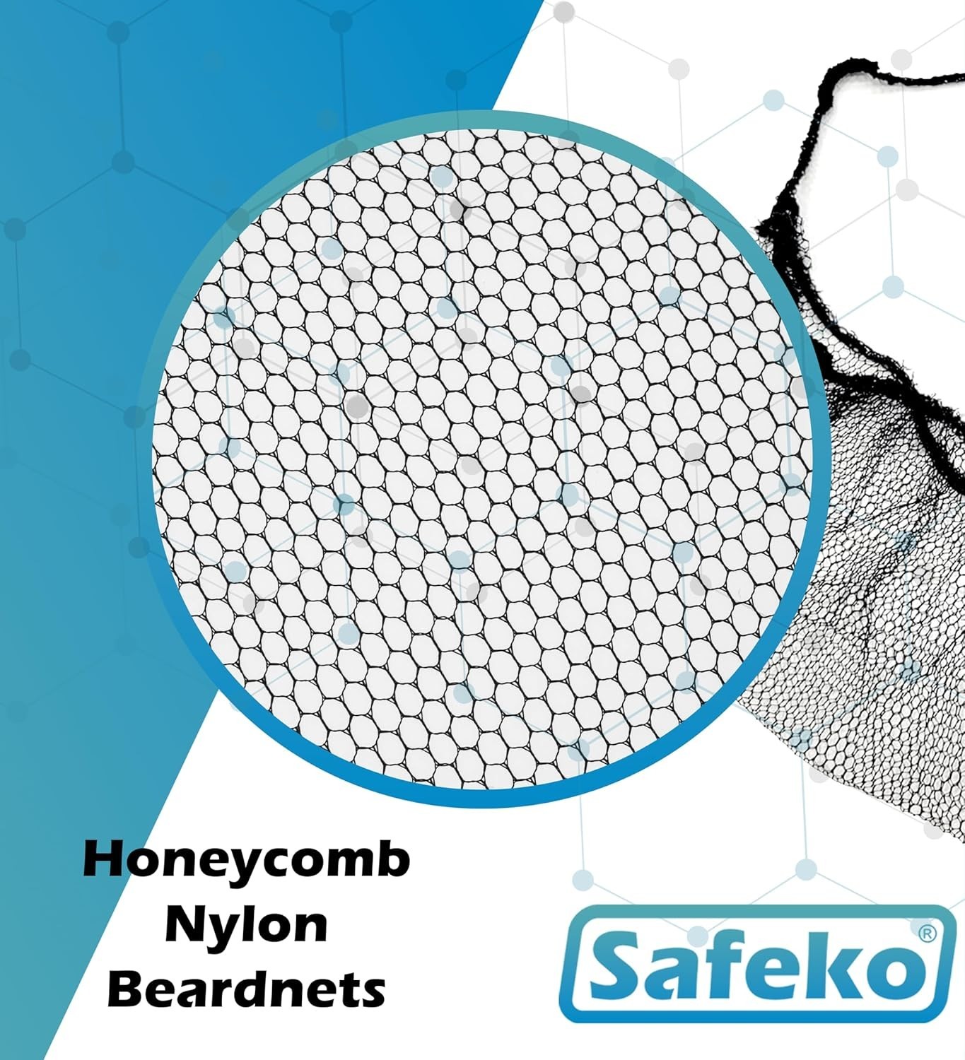 Disposable Honeycomb Nylon Beard Nets | Breathable, Durable | 100 Count [BLAC…