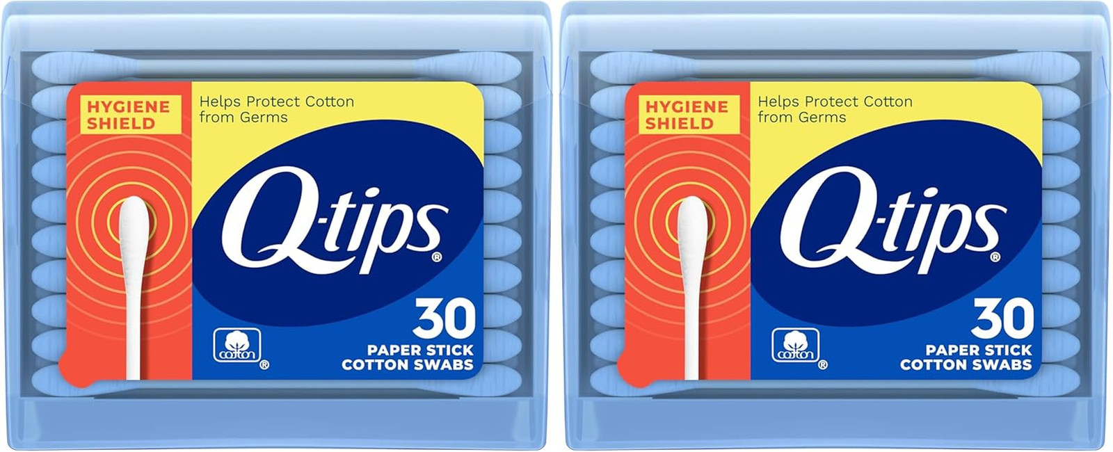 Cotton Swabs Hygiene Shield Travel Size Toiletries 100% Cotton 30 Count (Pack 2)