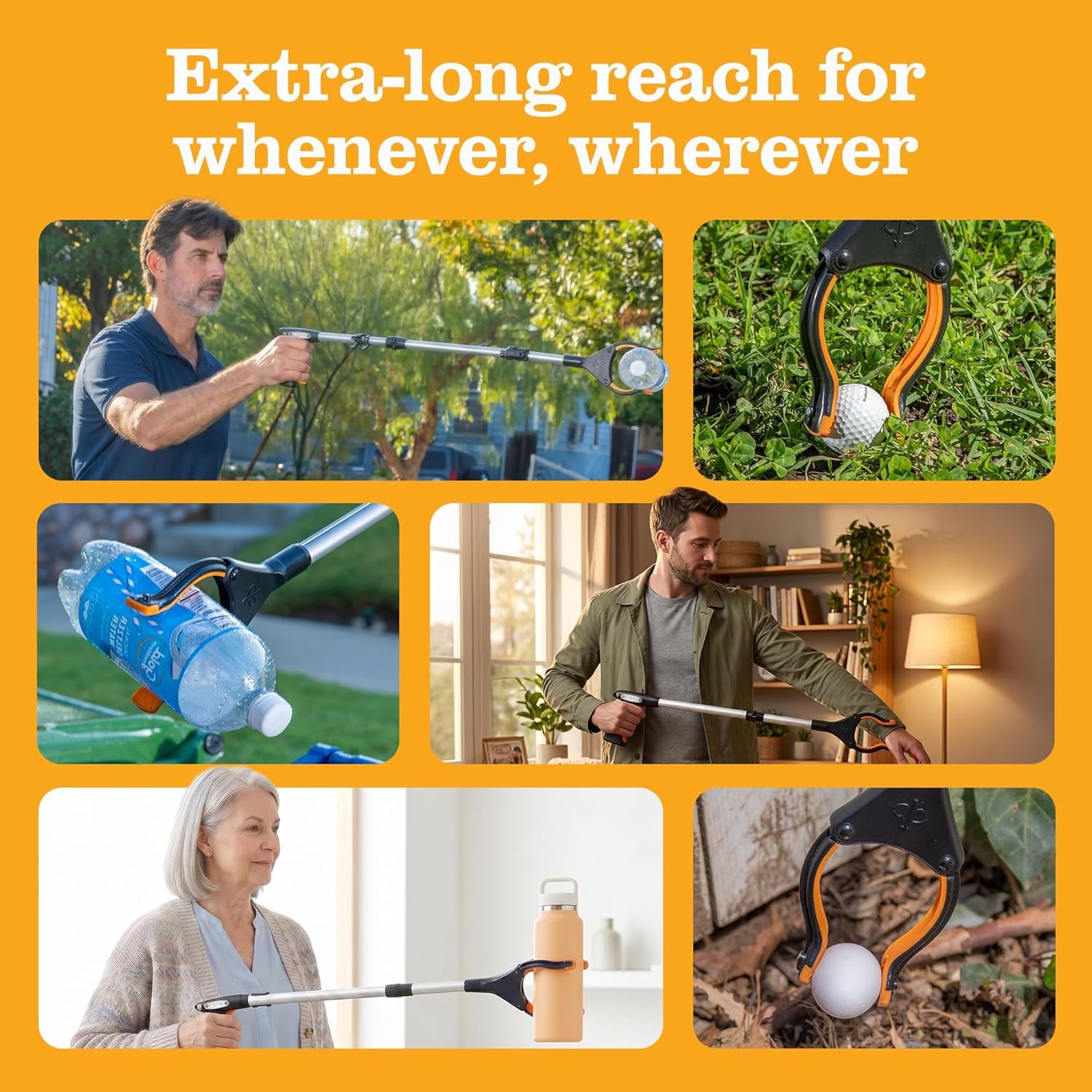 EZPIK 43″ Foldable Reaching Aid Grabber Pickup Tool EZ-N43 For Elderly Seniors