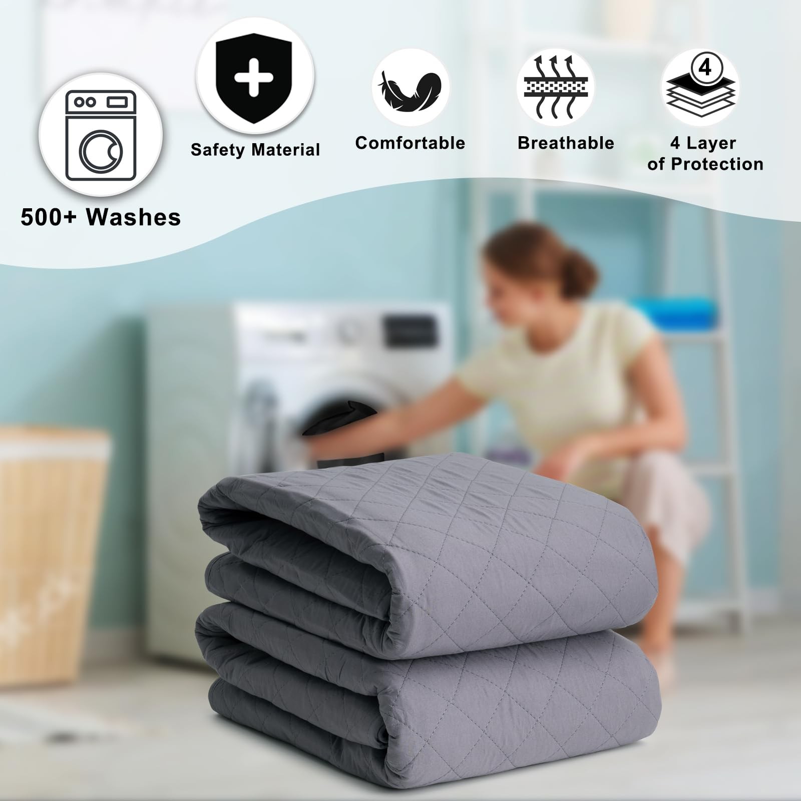 2 Pack Hide Stains Bed Wetting Pads 36×72 Inch Incontinence Washable Large