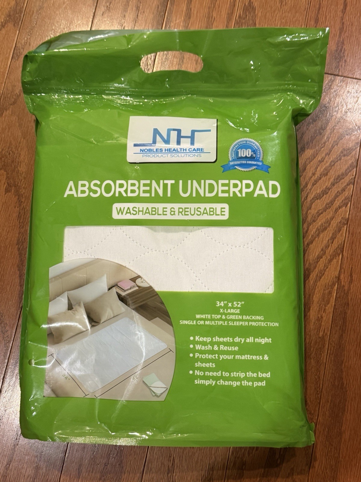 Bed Pad Quilted Waterproof Premium Quality Reusable Washable 34″x52″