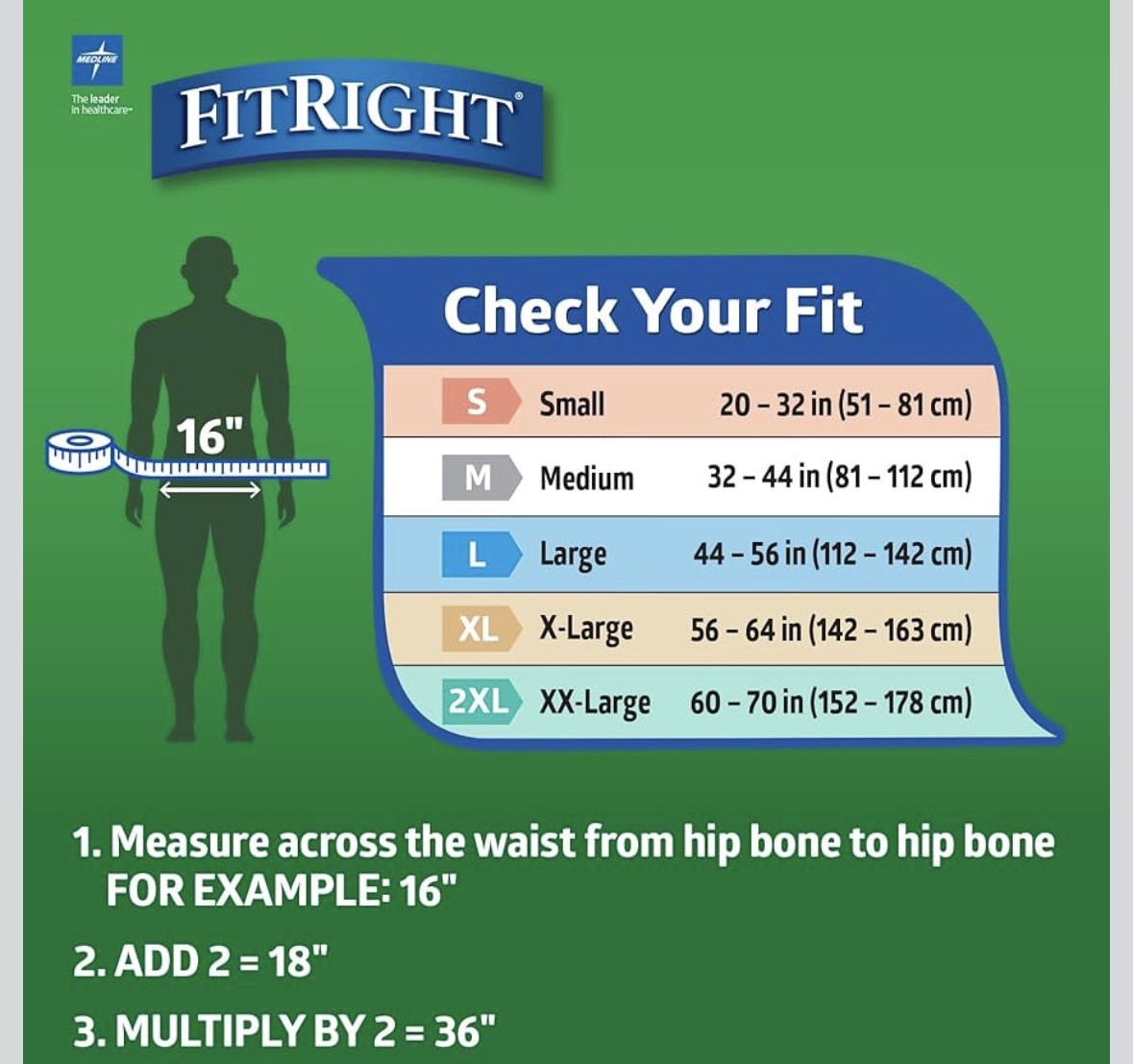 FitRight Adult Diapers, Extra+ Heavy Absorbency, M (Waist Size 32in-44in), 80 ct