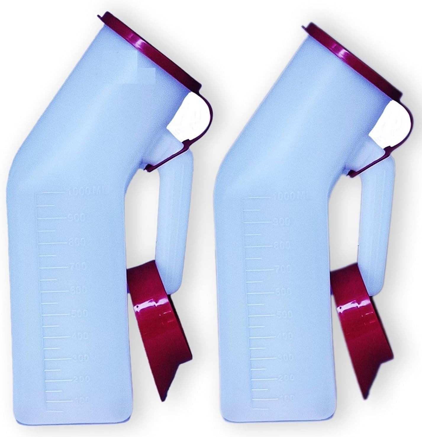 Portable Urine Pot with Cap, 1000 ML, Polypropylene Medical Grade Plastic 2 pack