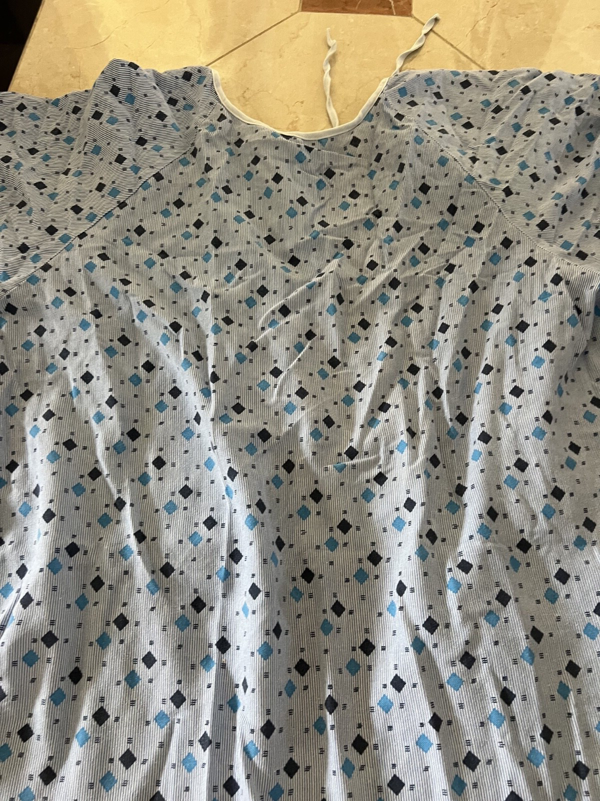 OVERSIZED Hospital Gown Robe Adjustable Ties 62″ Chest 65″ Waist UNISEX Open Bac