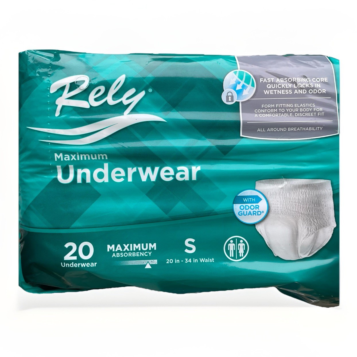 Rely Diaper Briefs Adult Diapers Small Adult 20″-34″ Pull up Underwear 20 Count