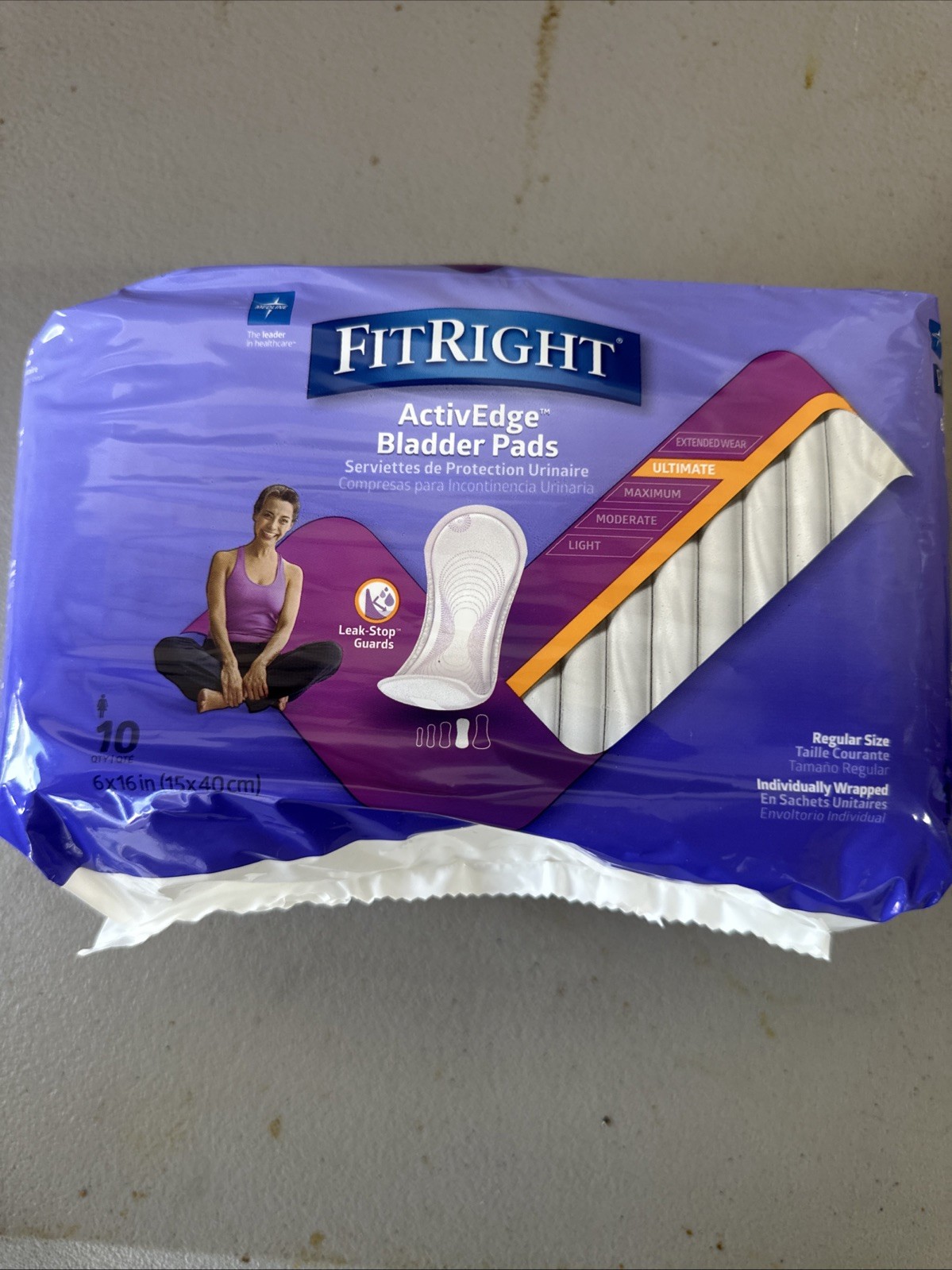 FitRight Bladder Control Pads Ultimate 10 Count In Bag