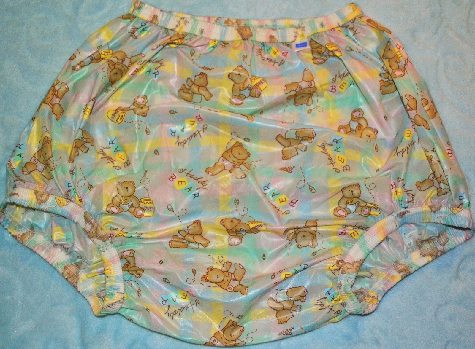 Incontinent Plastic Pant Adult Size LARGE Honey Bear Enclosed Elastic High Rise