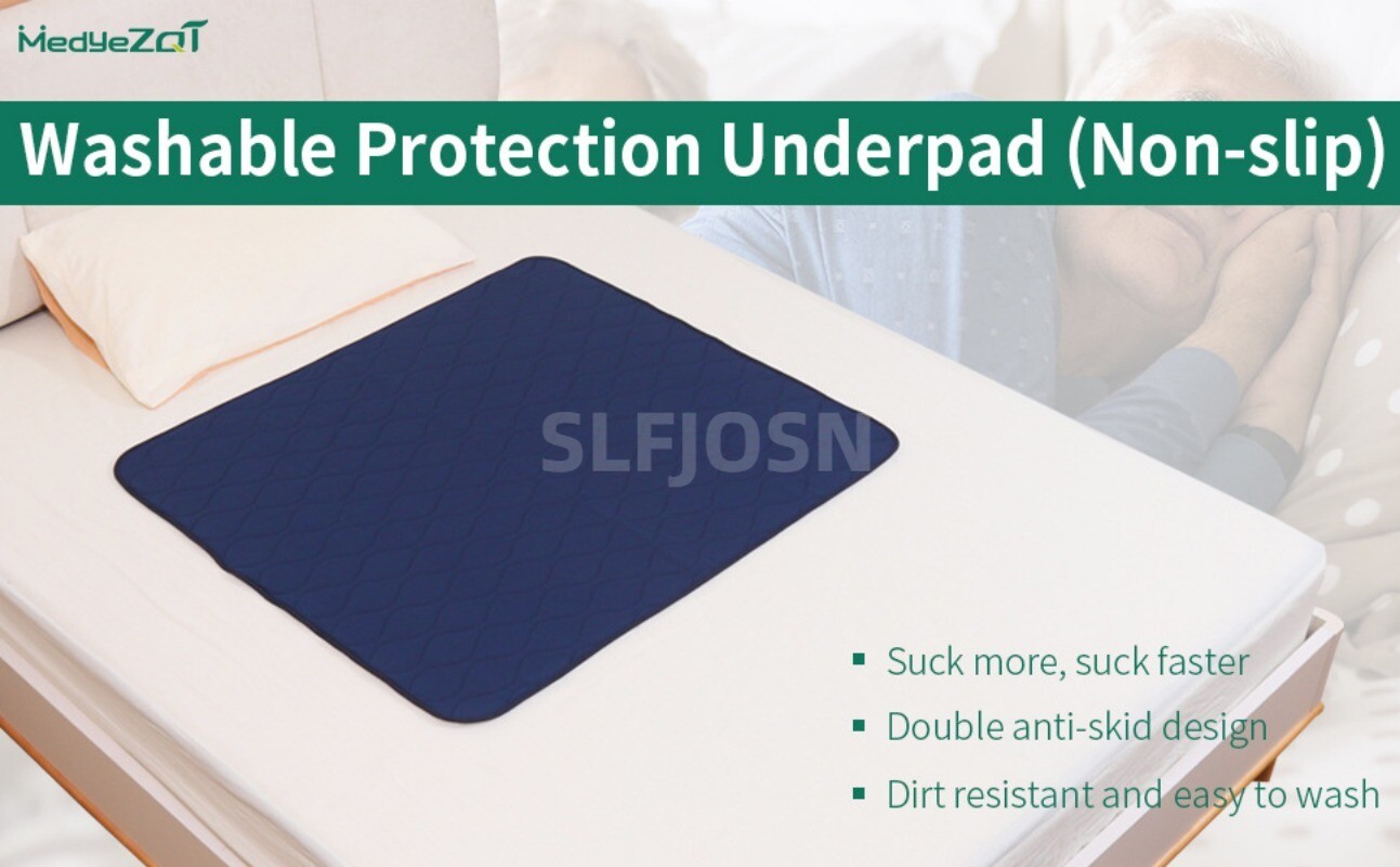 ​Ultra Soft 5-Layer Washable Reusable Incontinence Waterproof Bed Pads Non-slip