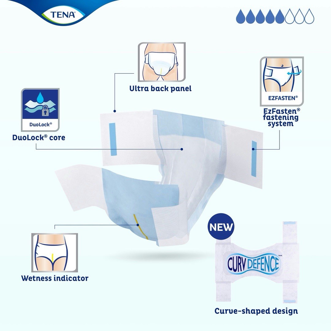 TENA Dry Comfort Incontinence Brief XL Breathable 67440 80 Ct