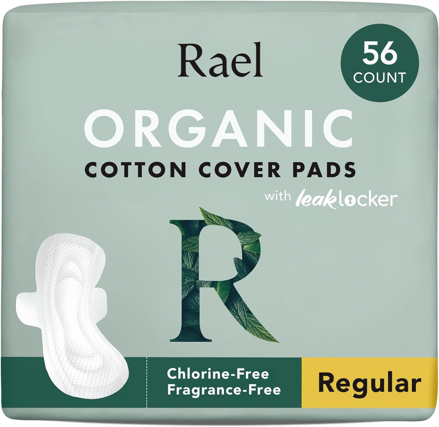 Organic Cotton Cover Pads – Regular Absorbency, Unscented, Ultra Thin Pads with