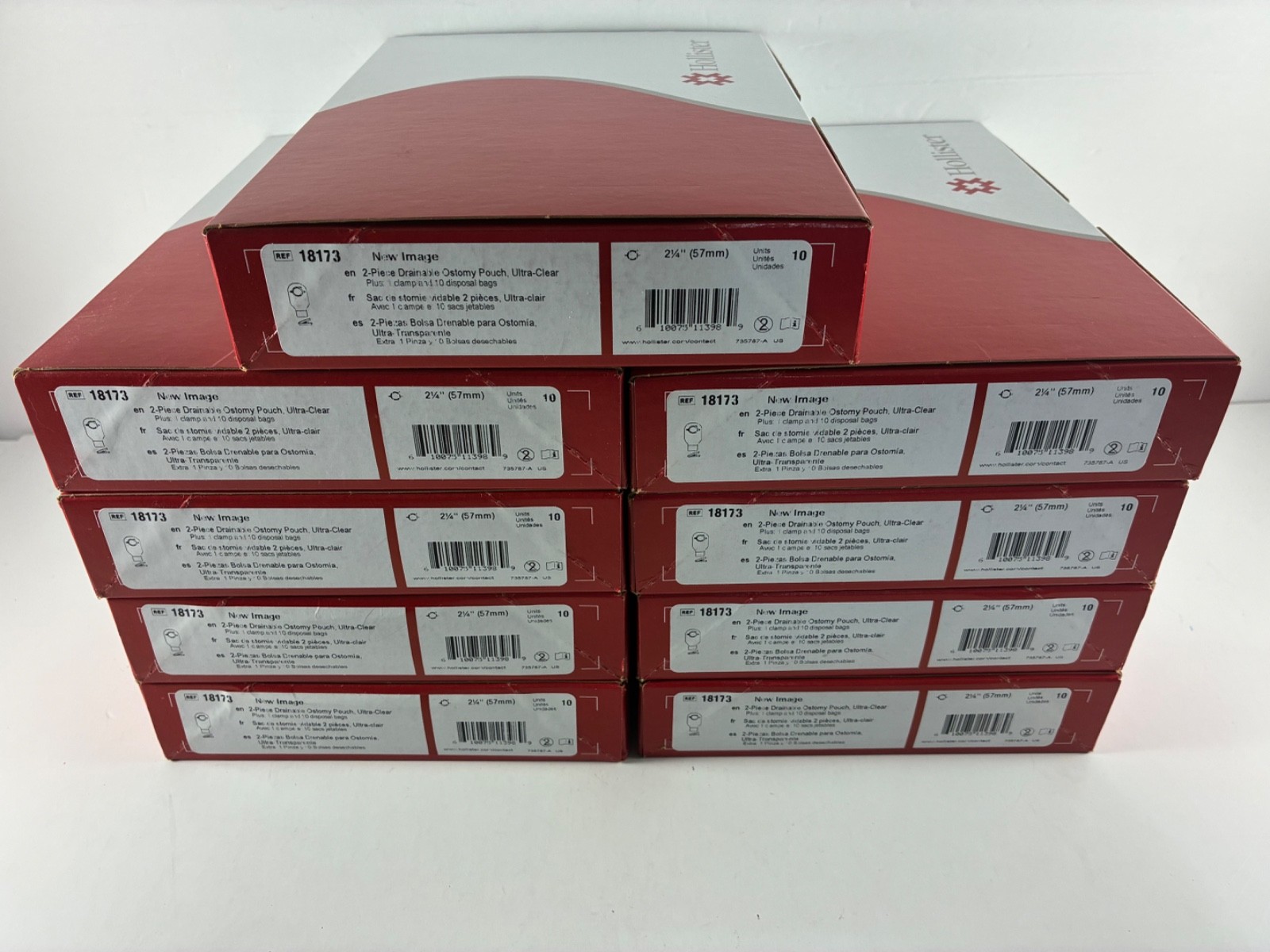 Lot of 90 – Hollister 18173 New Image Drainable 2pc System Ostomy Pouch 2.25″