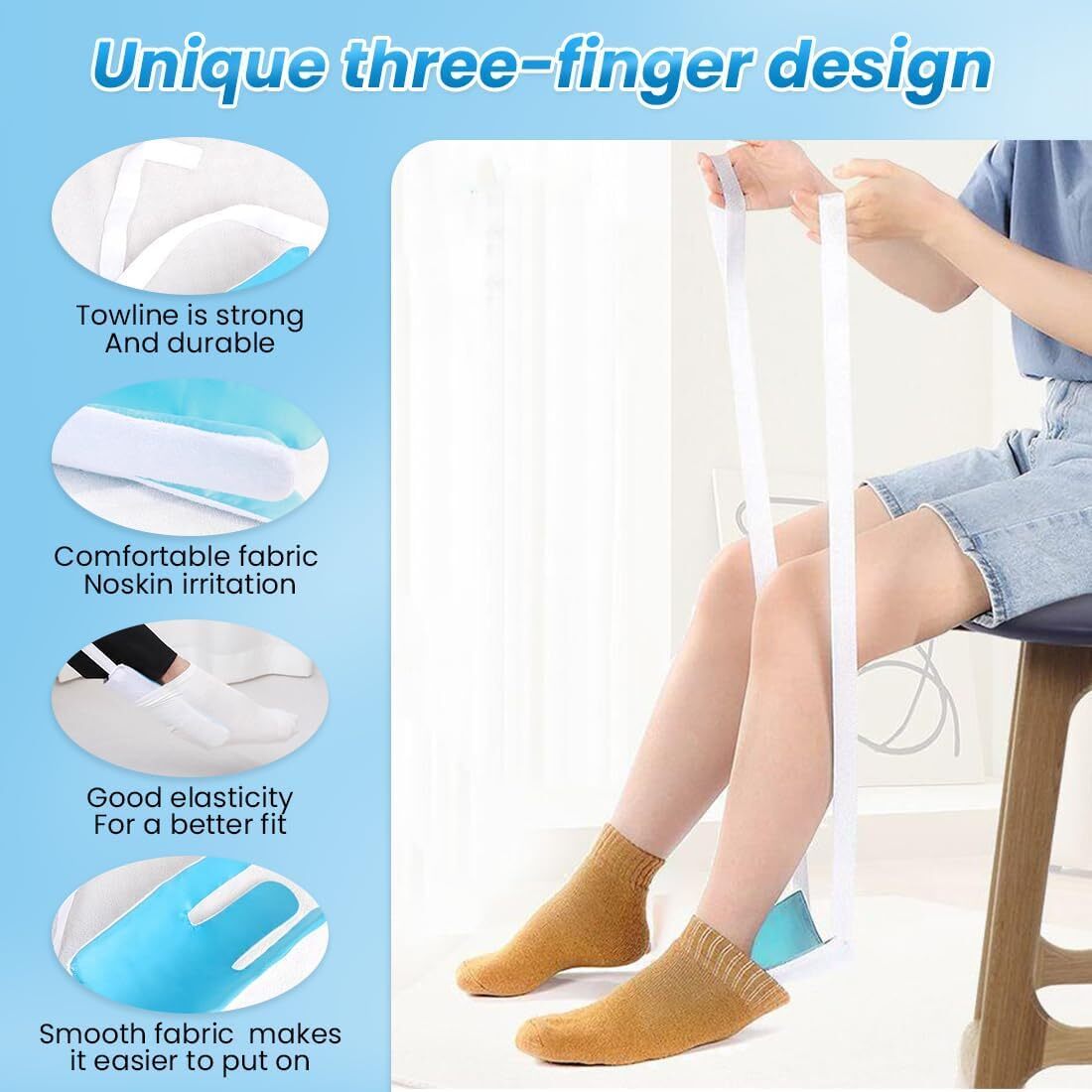 Sock Aids for Putting On Socks – Sock Aid Device for Putting Socks Easy On & Off