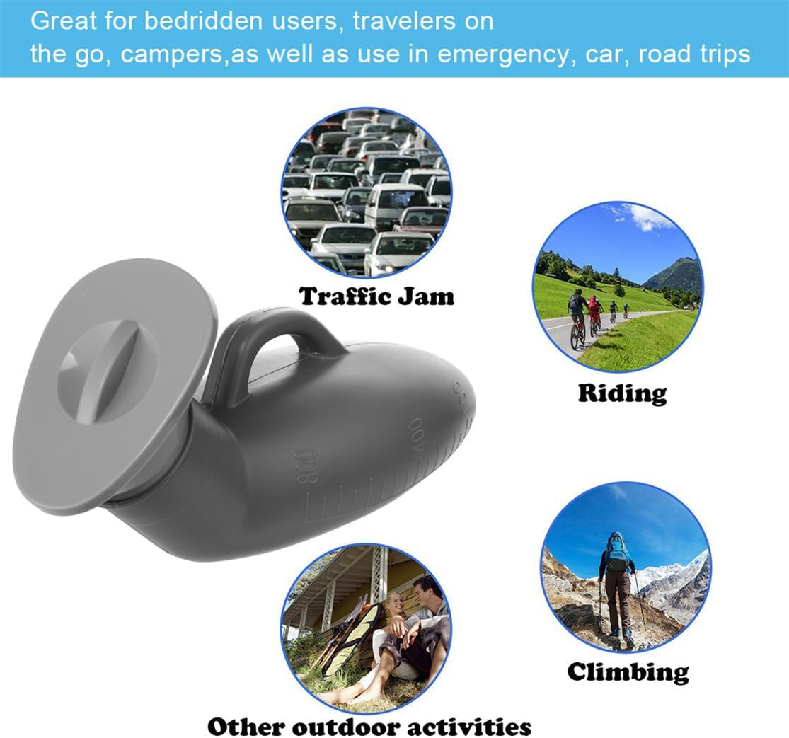 Urinal Bottle Urinals for Men 800ML Plastic Pee Bottle Portable Male Urinals wit