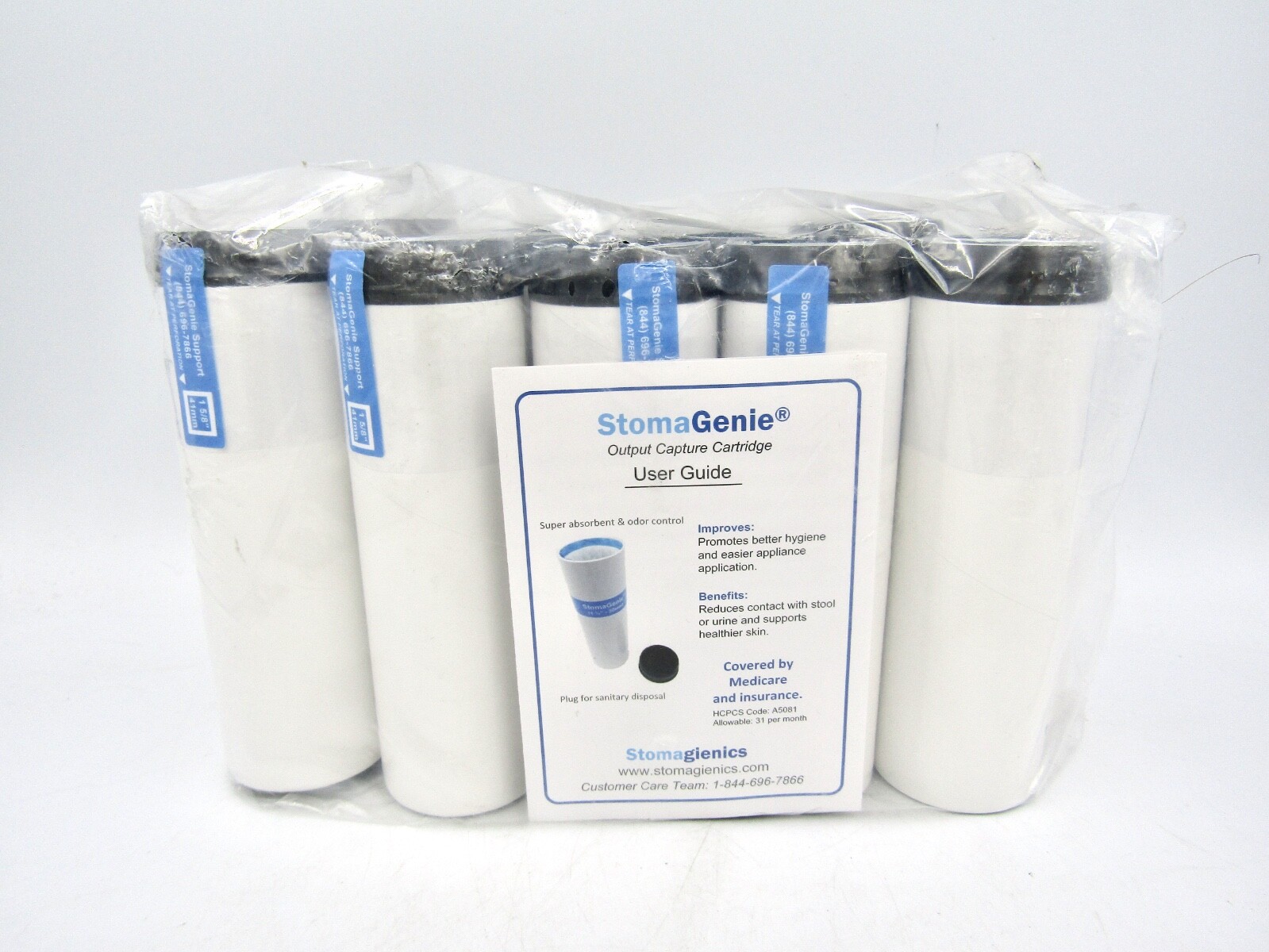 (30X) Stomagienics 12019P Stoma Genie Disposable Capture Cartridges 1-5/8″