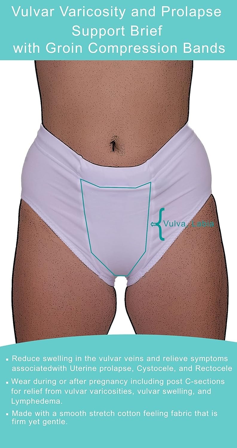 Women’s Vulvar Varicosity Relief Briefs – 3X-Large Compression Support in Black