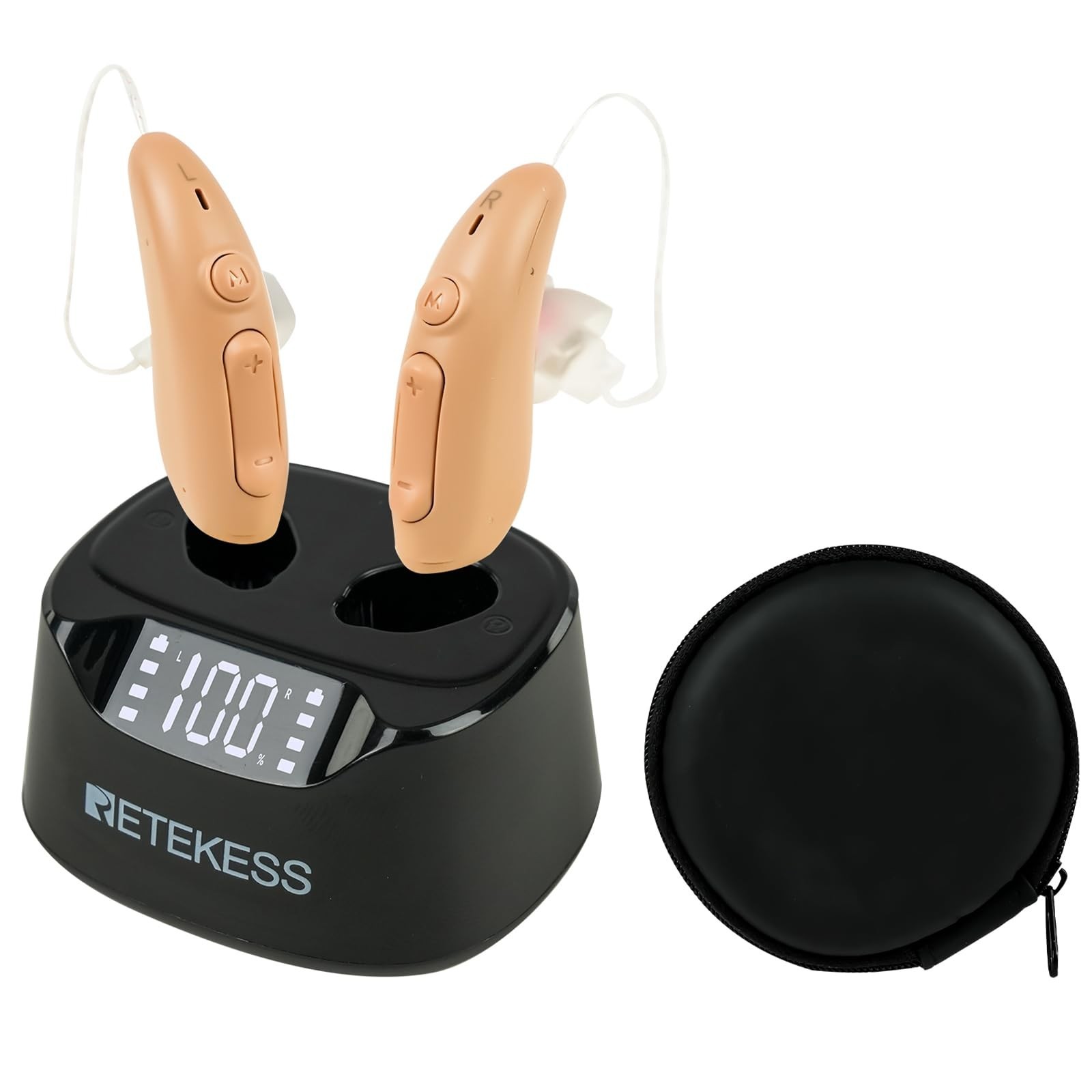 Retekess TE201 Invisible RIC Hearing Aids Rechargeable Noise Cancellation Modera