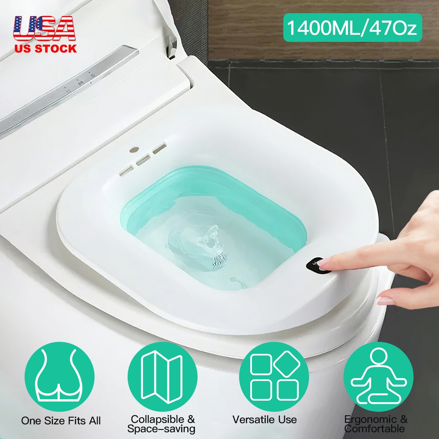 Sitz Bath Tub Basin Electric Folding Bathroom Portable for Postpartum Cleaning