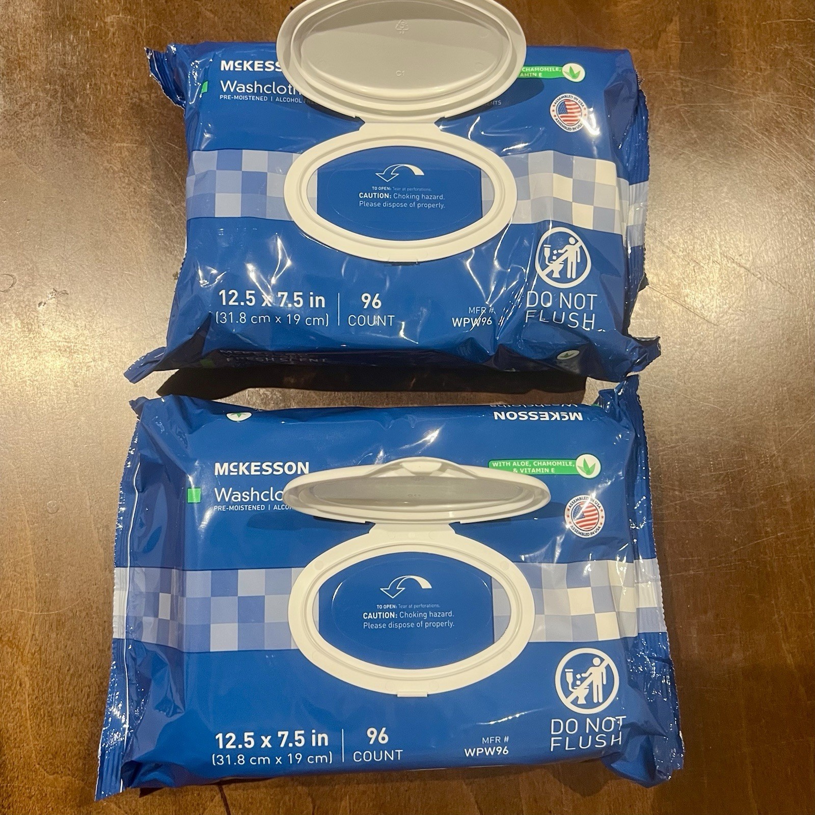 McKesson Best Washcloth Disposable Wipes for Adults 2 Pack 96 Count Per Pack New