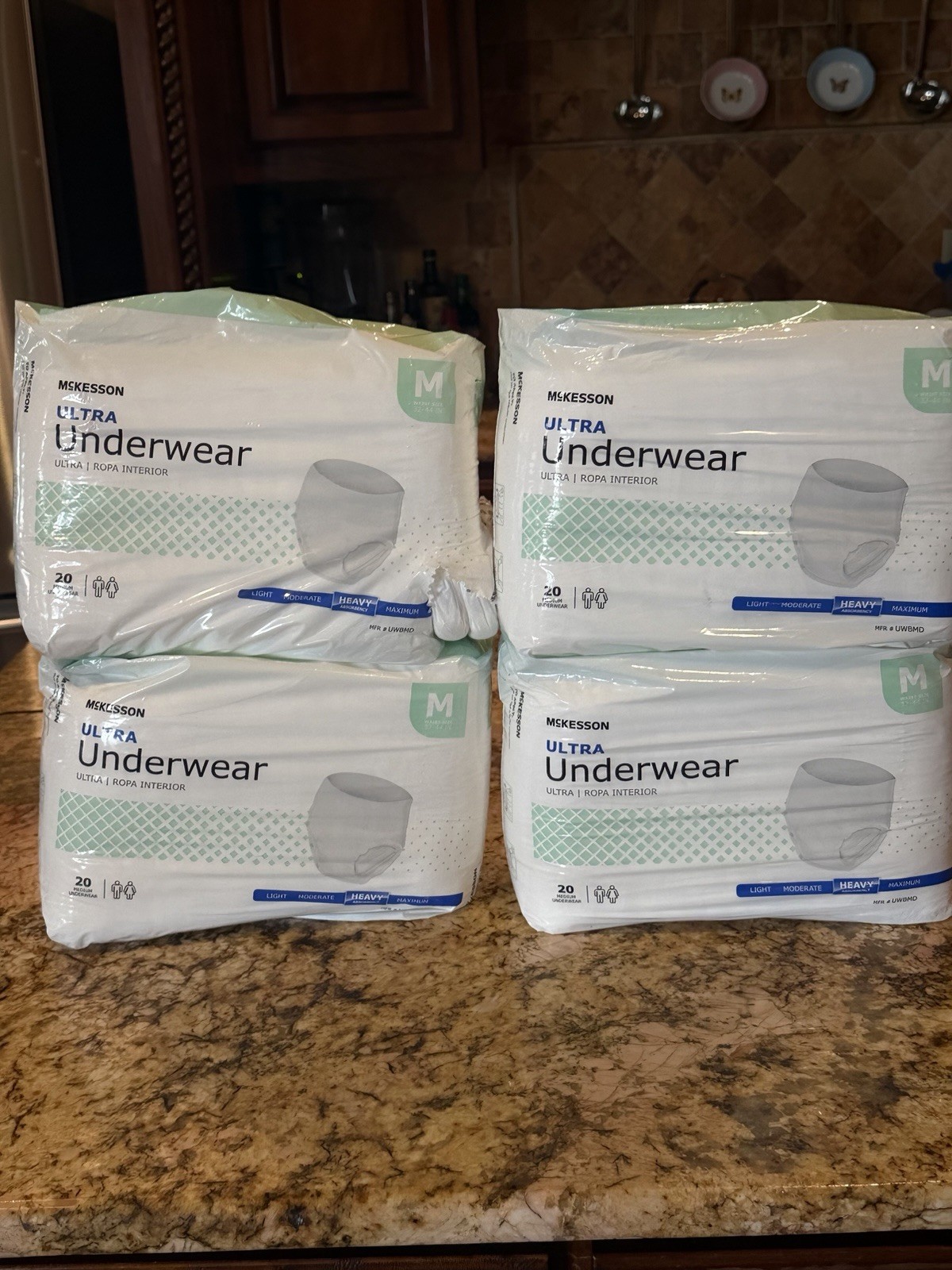 McKesson Ultra Underwear Incontinence Pants Heavy Absorbency M White 20 Ct 4 pk