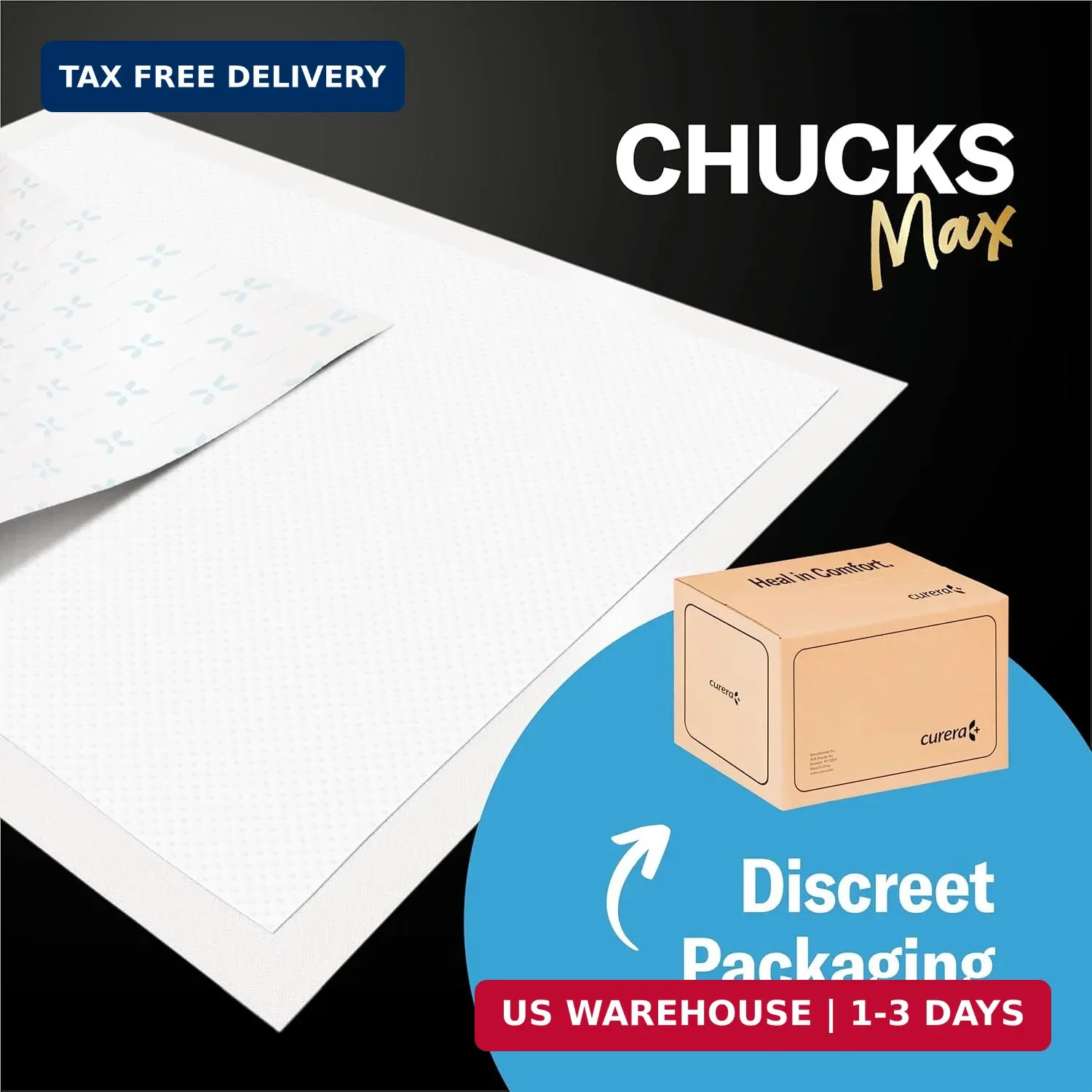 Chucks® MAX Hospital Bed Pads Disposable Adult 36 x 36 Breathable Incontinence P