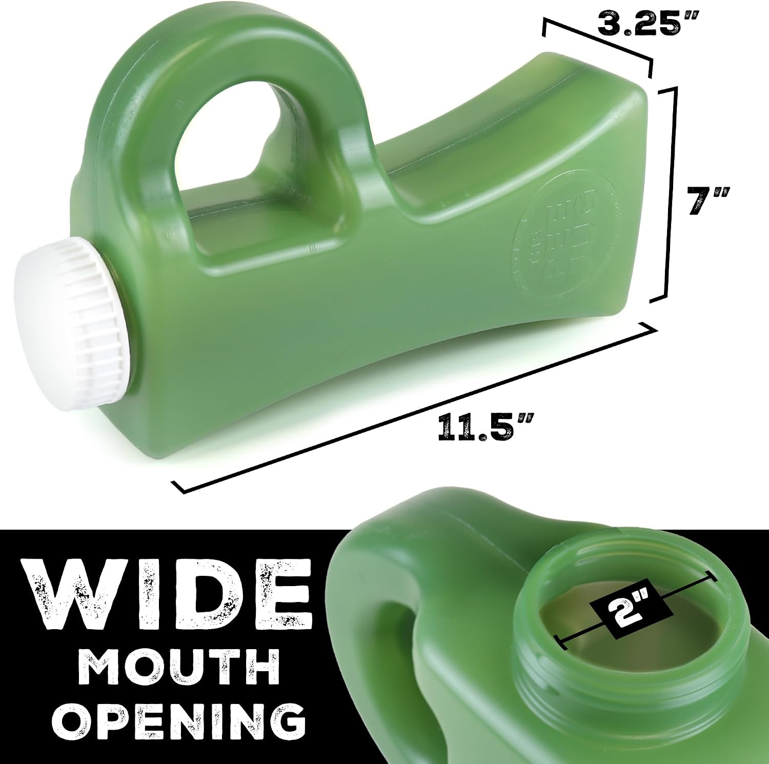 2011Ml (68Oz) Spill-Proof Portable Urinal, Green | Leak-Proof Outdoor Male Urine